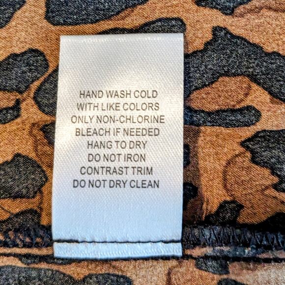 My Danelle Leopard Pleated Skirt w/Elastic Waist Size Large - Picture 6 of 7